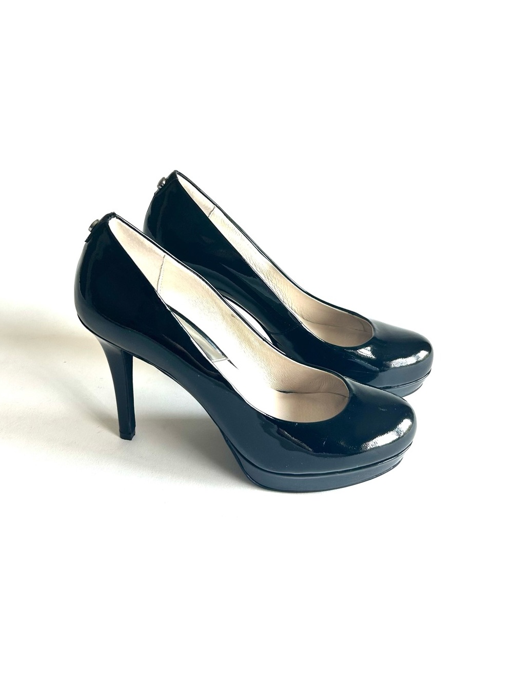 Michael Kors Black Patent Leather Platform Round Toe Heels size 7.5